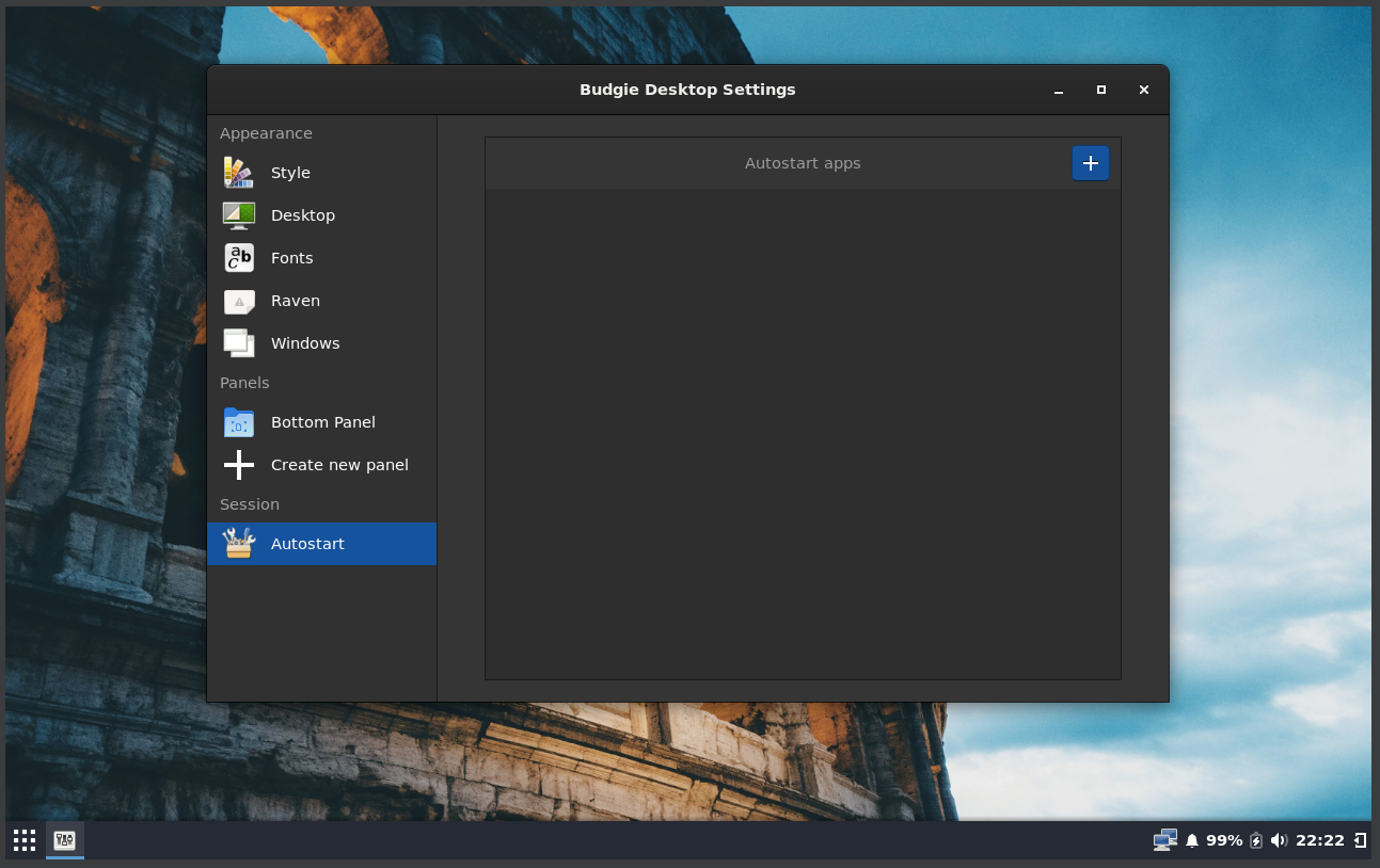 Running 'Budgie desktop'